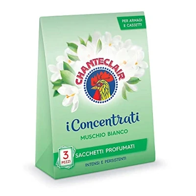 Imagen de Chanteclair Los concentrados, bolsas perfumadas, almizcle blanco, para armarios, cajones y maletas, perfume intenso persistente