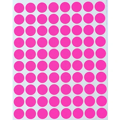 Imagen de Pegatinas Neón de Codificación por colores 1,3 cm Redondas 13mm en forma puntos media pulgada Pegatina Rosada Fluorescente Paquete 1200 Royal Green