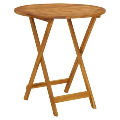 Imagen de vidaXL Mesa Plegable de Jardín Auxiliar Patio Terraza Bistró Bar Restaurante Cafetería Intemperie Duradera 70 cm Madera Maciza Acacia