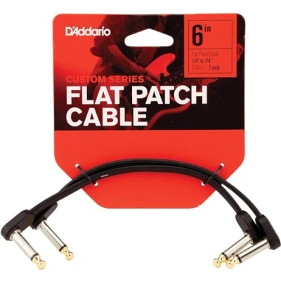 Imagen de Planet Waves D&#039;Addario Guitar Cable Patch Instrument Accessories Flat 6 Inch/152.4 MM Right Angle 2 Pack