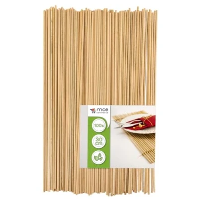 Imagen de MCE Commerce Varillas Redondas de Madera Haya Natural, diámetro 3 mm, Longitud 30 cm, 100 Unidades, modelismo, Manualidades, Naturaleza, 3mm x 30cm