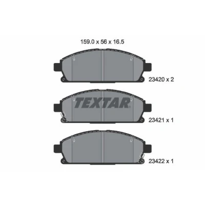 Imagen de TEXTAR 2342001 Juego de pastillas freno con avisador acústico desgaste NISSAN: X Trail, Serena, ACURA: MDX