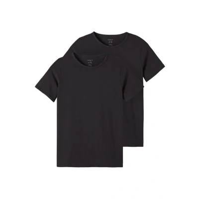 Imagen de Name it NKMT SLIM 2PACK Camiseta básica para niños, Talla: 158/164, Black