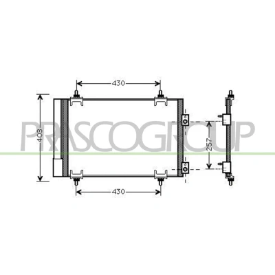 Imagen de PRASCO CI424C002 Condensador con secador 14 11 Aluminio 545 R 134 a CITROËN: Berlingo II, C4 I Grand Picasso, Picasso 1, PEUGEOT: 307 Hatchback