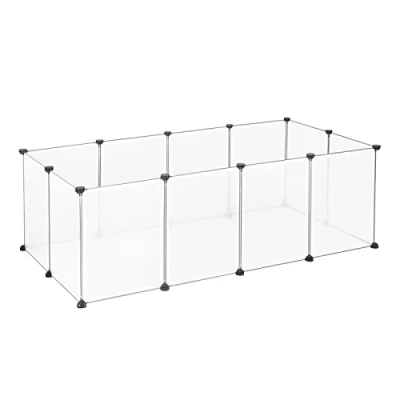 Imagen de EUGAD Recinto para Cobayas Parque Conejos Hámster Gatito Cachorros Mascota plástico DIY Transparente 12 Paneles (35x45cm/panel) 145 x 75 46 cm 0034WL