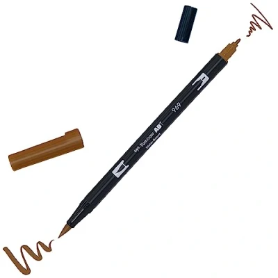 Imagen de Tombow ABT Dual Brush Rotulador Doble Punta Pincel Acuarelable Para Lettering, Dibujo, Pintura, Manga Uso Doméstico y Profesional Color chocolate