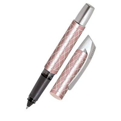 Imagen de Online Campus Diamond Rose Bolígrafo de tinta para diestros y zurdos, mango ergonómico, cartuchos estándar, tecnología Magic Ball (incluye cartucho azul)