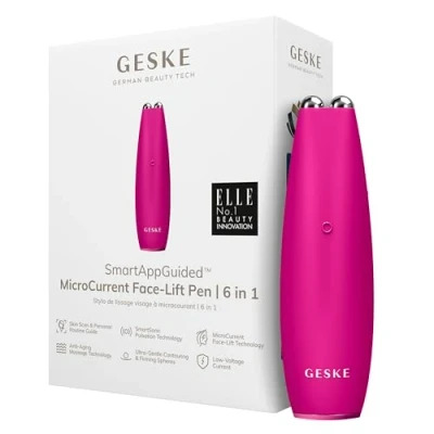 Imagen de GESKE SmartAppGuided™ MicroCurrent Face Lift Pen 6 en 1 Herramientas para cuidado de la Piel Dispositivo antienvejecimiento Lifting facial joven sin arrugas cara