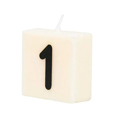 Imagen de PD Party 7040001 Vela de Número tipo Scrabble Fiesta Decoraciones Ambiente 1, Crema/Negro, 4cm Longitud x Ancho 2cm Altura