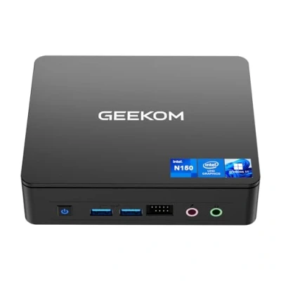 Imagen de Mini PC GEEKOM, minicomputadora GEEKOM Air12 Lite 2024, NUC 12 Essential, CPU Intel N100 de 12th Gen., ráfaga 3,4GHz, 4 núcleos, gráficos UHD, 8GB RAM, 256GB SSD, Win 11 Pro