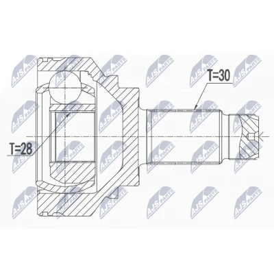 Imagen de NTY NPZ BM 028 Junta Homocinética Caja de cambios manual Eje trasero izquierda, trasero, derecha BMW: 3 Touring, 1 Hatchback, Berlina
