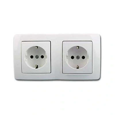 Imagen de TEM EKONOMIK Contacto de Tierra Blanco Doble Toma 250V /16A