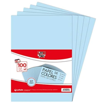 Imagen de Fixo Paper 65009231. Paquete de 100 Hojas 80 g, Papel, Azul Claro, A4