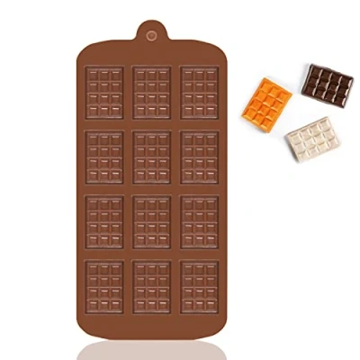 Imagen de JINYJIA Moldes para Chocolates, Mini Molde de Chocolate Silicona con 12 Cavidades, Dulces Antiadherente, Gofres, Caseros Proteínas,Chocolate y Barras Energéticas