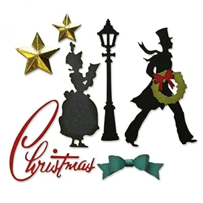Imagen de Sizzix Juego de Troqueles Thinlits 9PK Vault Series: Navidad 2021 Tim Holtz, 665584, Mutlicolor, One Size