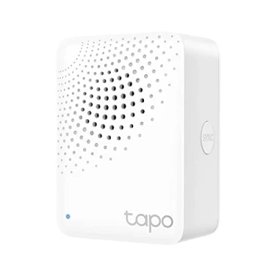 Imagen de TP Link Tapo Smart Hub con timbre integrado, requiere Wi Fi de 2.4 GHz, conexiones fiables largo alcance sensores Tapo, protocolo inalámbrico baja potencia Sub 1G, conecta hasta 64