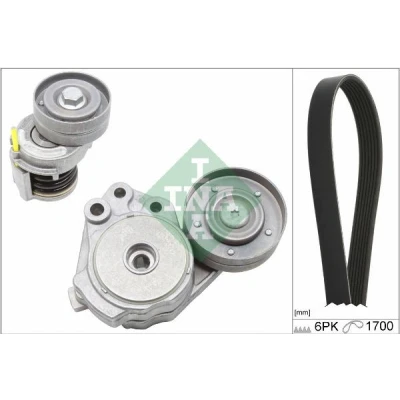 Imagen de INA 529 0342 10 Juego de correas trapeciales poli V Revisar/sustituir poleas libres del alternador VOLKSWAGEN: Passat B6 Berlina, Golf 5, Touran I