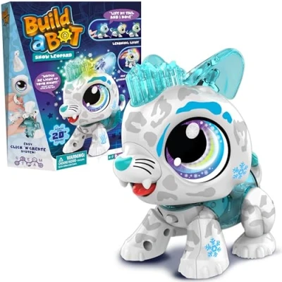 Imagen de Goliath Build a BOT Snow Leopard, Construye tu Propia Mascota interactiva Leopardo de Nieve, Sistema Easy Click &#039;n&#039; Create, Kit Robot Stem más 20 Piezas para niños, + 4 años