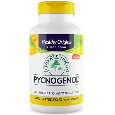 Imagen de Healthy Origins, Pycnogenol, 150mg, Extracto de Corteza Pino con Procianidinas, 120 Cápsulas veganas, Testado en Laboratorio, Sin Soja, Gluten, Vegetariano, No GMO