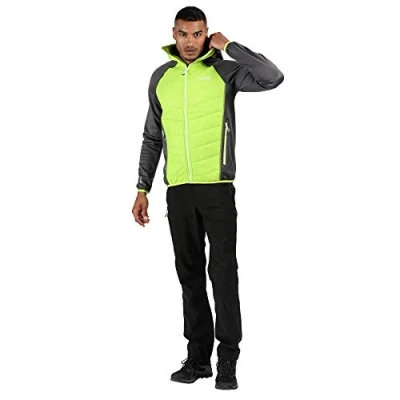 Imagen de Regatta Andreson IV Chaqueta Acolchada Híbrida con Capucha, Tejido Ligero Y Elástico Repelente Al Agua Aislamiento Baffled/Quilted Jackets, Hombre, Magnet/Electric Lime, XXL