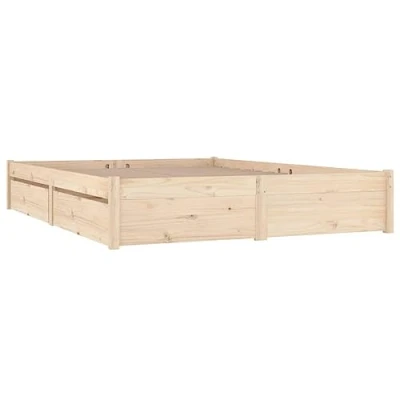 Imagen de vidaXL Estructura de Cama Matrimonial Somier Dormitorio Base Habitación Muebles Mobiliario Hogar Cuarto Descanso con Cajones 160x200 cm