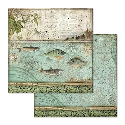 Imagen de STAMPERIA SBB657 Papel de doble cara (31,5 cm x 30,5 cm), diseño pez