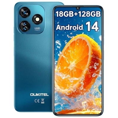 Imagen de OUKITEL C51 Telefonos Moviles Libres 18GB RAM + 128GB ROM/SD 1TB, 6.8&quot; Pantalla HD+ 90Hz Telefono Movil, Batería 5150mAh, Cámara 13MP Android 13 Smartphone, 4G Dual SIM, Face ID/Fingerprint, Azul