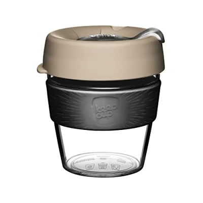 Imagen de KeepCup Taza de café plástico reutilizable y ligera con tapa a prueba salpicaduras, 8 onzas/227 ml, leche