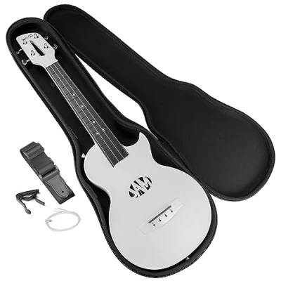 Imagen de RockJam Carbon Fibre Ukulele with Case, blanco