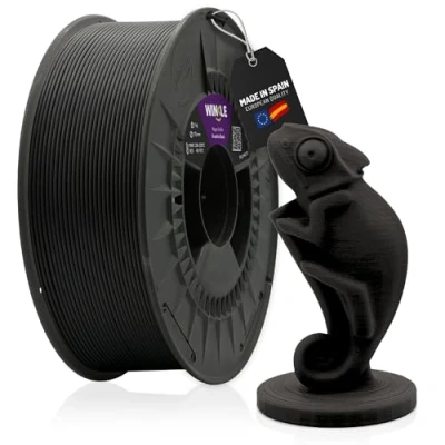 Imagen de WINKLE Filamento PLA Mate Negro Grafito Impresora 3D 1,75mm 1kg Superficie Impresoras FDM Matte Bobina