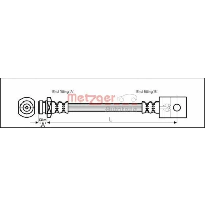 Imagen de METZGER 4112525 Latiguillos de Freno 452 NISSAN: TERRANO 2