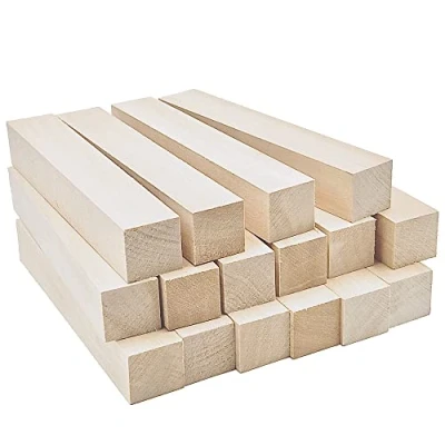 Imagen de Thiecoc Bloques de Talla Madera 16 Pcs Kit Madera, para Tallar Hobby Tallado tilo en Premium Principiantes