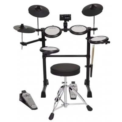 Imagen de Woodbrass DDX10 MESH Kit completo para principiantes niños y adultos, Instrumentos Musicales, listo usar, accesorios incluidos Almohadillas de piel malla realistas, naturales silenciosas