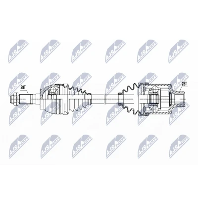 Imagen de NTY NPW MZ 052 Árbol de transmisión Eje delantero, derecha 540 MAZDA: 5