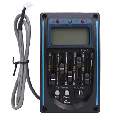 Imagen de Micro guitarra 5 bandas ecualizador piezoeléctrico con pantalla LCD función de ajuste preamplificador
