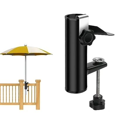 Imagen de Abrazadera para Sombrilla,Soporte de clip balcón,soporte sombrilla balcón,Abrazadera patio,Para Balcón, Terraza o Mesa Paraguas Balcón Con Pértiga Hasta Ø 19 38 Mm