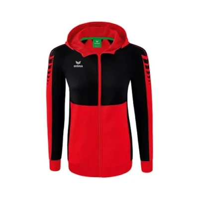 Imagen de ERIMA Mujer Six Wings Chaqueta de entrenamiento con capucha, rojo/negro, 44