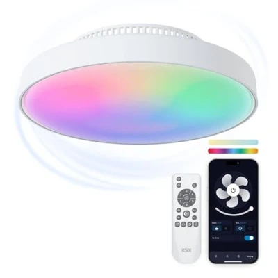 Imagen de Ventilador De Techo Sin Aspas Con Luz Led Regulable Ksix Mistral Ø43,6 Cm 6 Velocidades Luces Rgbic+cct 4.000 Lm App Tuya