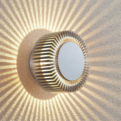 Imagen de LED lámpara de pared exterior &#039;Keany&#039; (Moderno) en Gris hecho Aluminio e.o. para Cuarto baño (1 llama,) Lucande lámparas aplique,