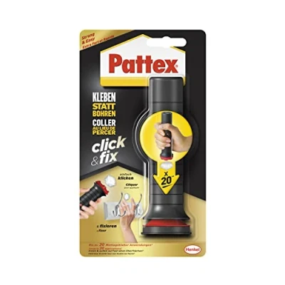 Imagen de Pattex Kleben statt Bohren Click &amp; Fix, sellos adhesivos con puntos de cola para hasta 20 aplicaciones montaje en interiores y exteriores