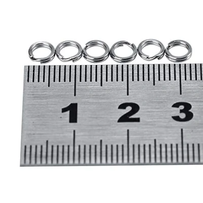 Imagen de Anillos Partidos de Pesca Dobles Señuelos Kit Aparejos Conector para Accesorios Pesca(100pcs5#)