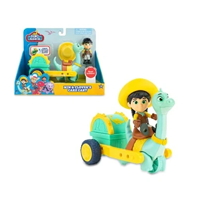 Imagen de Dino Ranch Feature Vehicle Clover &amp; Medical, set de juguete coleccionable la serie dibujos, con una figura los personajes, un carro y dinosaurio, 3 modelos, +4 años, Famosa (DNA03200)