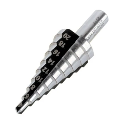 Imagen de wolfcraft Broca escalonada HSS, Ø 4 20 mm, vástago redondo I 2515000 Para el taladrado y desbarbado de metal plástico forma