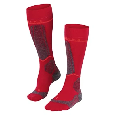 Imagen de FALKE SK Energizing Wool W KH lana hilo funcional con compresión 1 par, Calcetines de esquí Mujer, Rojo (Rose 8564) Circunferencia la pantorrilla W2, 35 38