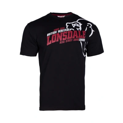 Imagen de Lonsdale Normale Passform Walkley Camiseta estampada, Hombre, Talla: XL, Black