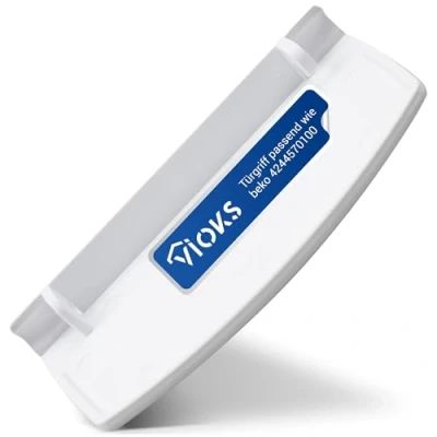Imagen de VIOKS Tirador de puerta blanco reemplazo para Beko 4244570100 Mango repuesto frigorífico, plástico, congelador, puerta, placa,