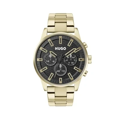 Imagen de HUGO Reloj Analógico de Cuarzo multifunción para hombre con Correa en Acero Inoxidable dorado 1530152