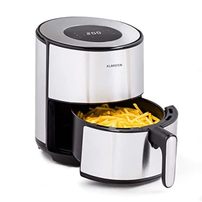 Imagen de Klarstein Freidora de Aire Caliente 1500W Calentamiento Rápido para Cocinas, Sin Aceite Digital 4.3L, Pantalla Táctil, Temporizador, Temperatura Ajustable, Air Fryer 8 Programas