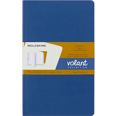 Imagen de Libreta Moleskine Volant Plain Large Lisa Azul Ámbar/amarillo