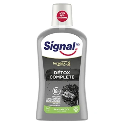 Imagen de Signal Integral 8 Nature Elements Bañador de boca antibacteriano con carbón activo, capacidad blanqueadora, protección y blanqueador, 500 ml